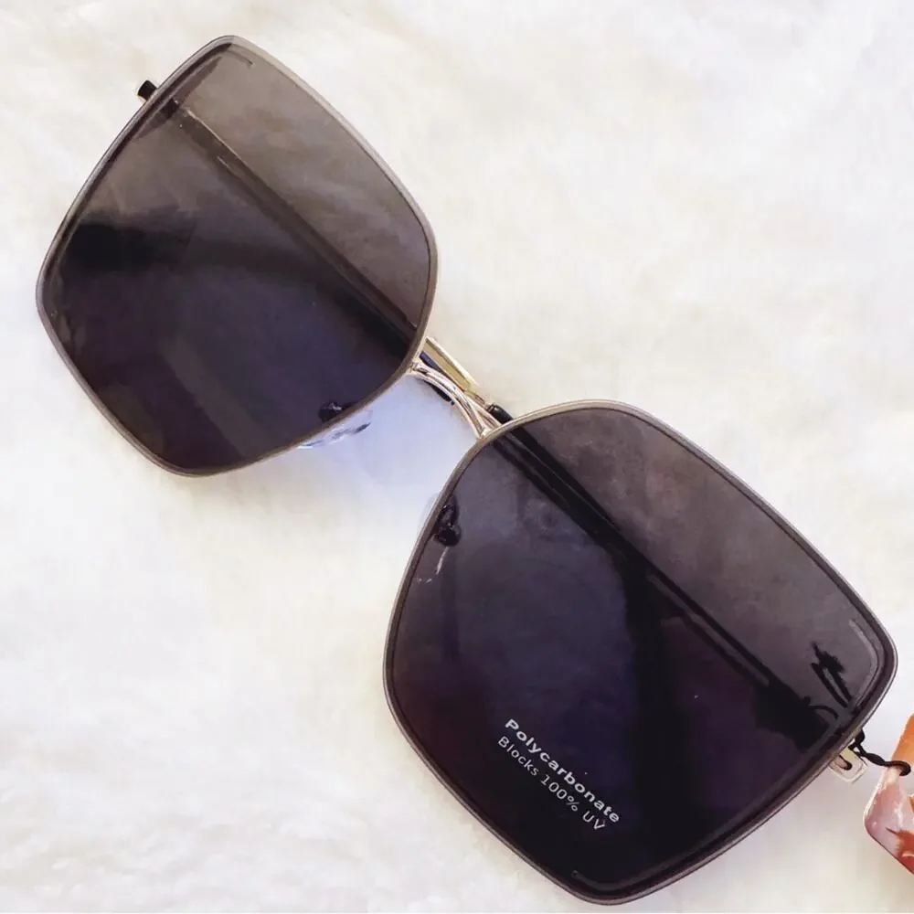 Monica Black Geometric Sunglasses
